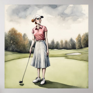 Golfer gótico - Impresión de arte de golf