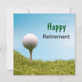 Golfer Happy Retirement con la pelota de golf a la