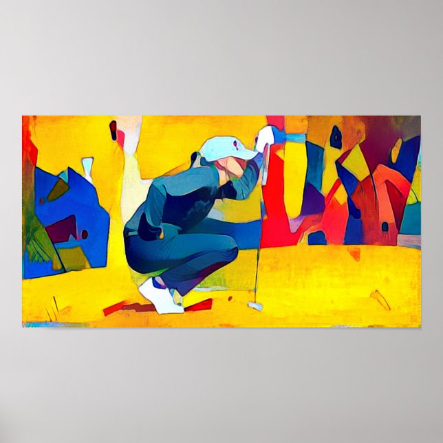 Golfer - Impresión original de arte de golf (Frente)