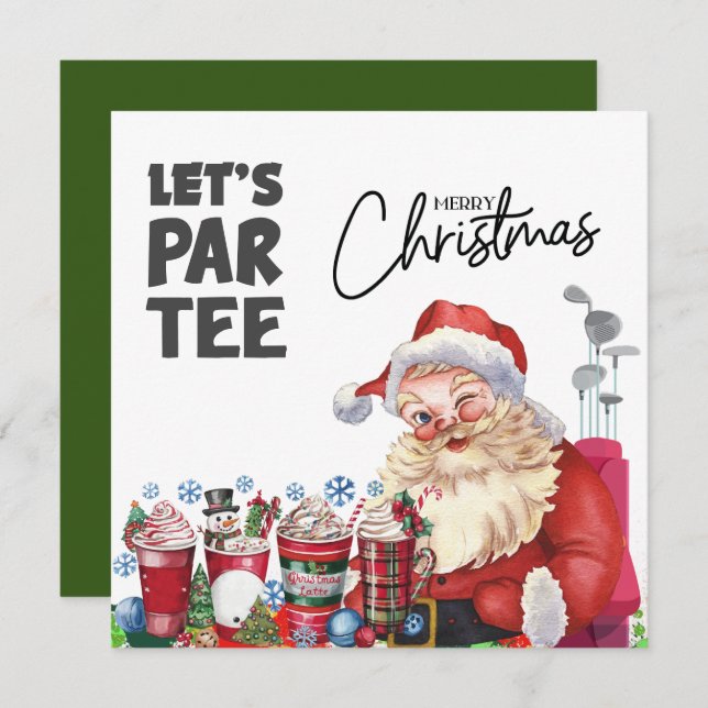 Golfer Santa Claus con la bolsa de golf Let par Te (Anverso / Reverso)