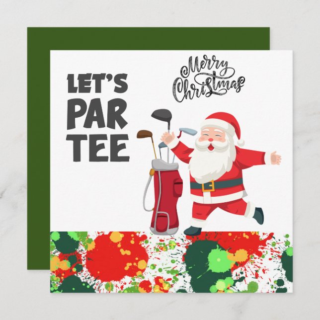 Golfer Santa Claus con la bolsa de golf Let par Te (Anverso / Reverso)