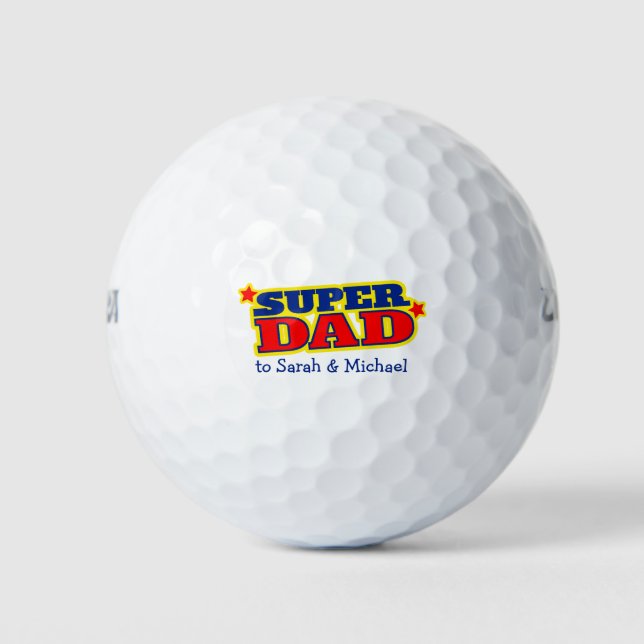 Golfer super papá regalo bolas de golf (Anverso)