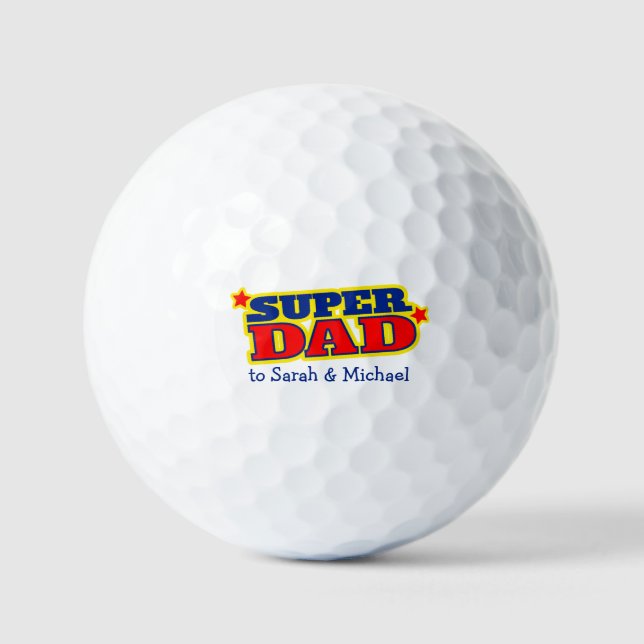Golfer super papá regalo bolas de golf (Anverso)