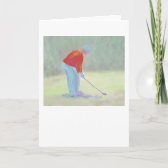 Golfer, tarjeta de felicitación (Anverso)