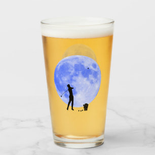 Golfer y un disparo Inspirador de luna azul para e