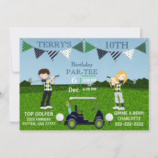 Golfers de golf Tee Golf Cart Golf Ball Cumpleaños