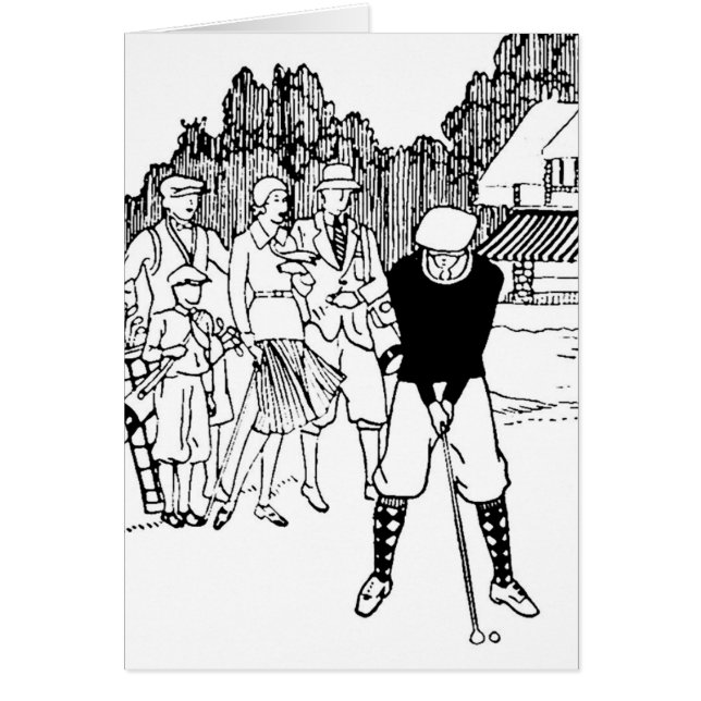 golfista de ilustracion blanco y negro (Frente)