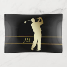 Golfista de la silueta del oro personalizado