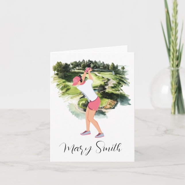 Golfista en campo de golf con regalos de nombre pa (Anverso)