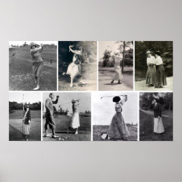 Golfistas mujeres de época - Impresión de arte de 