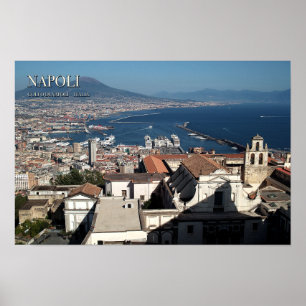 Golfo de Nápoles Vesubio Arte de Pared de Viajes