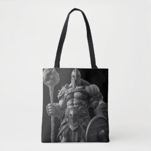 Goliat con una maza con pinchos en una bolsa de ma