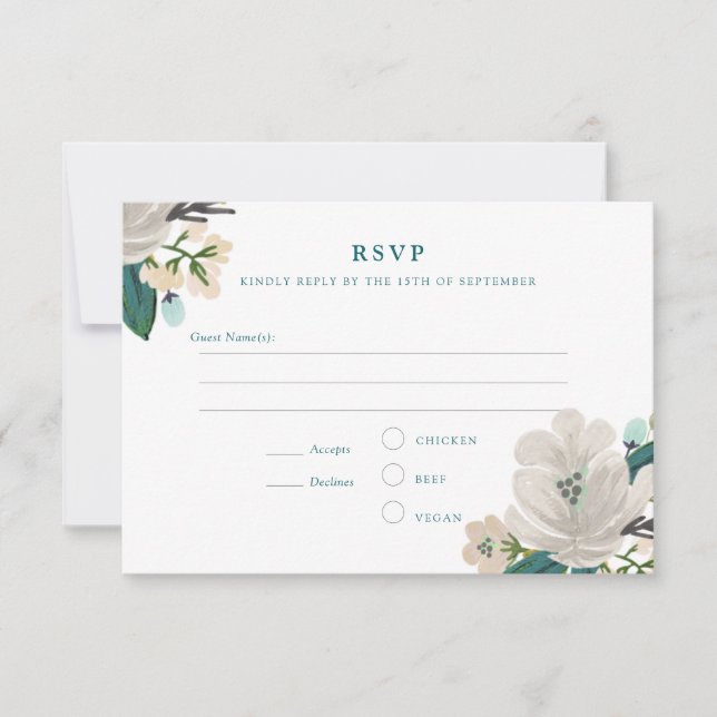 Golightly Floral Wedding RSVP (Anverso)