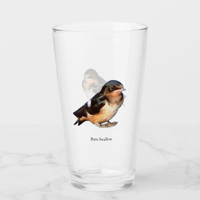 Golondrina común bebiendo de un vaso (Anverso)