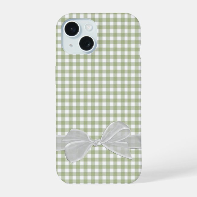 Golpe Blanco En Sage Green Gingham (Reverso )