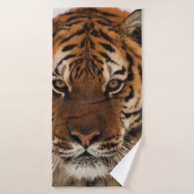 Golpe de cabeza contra tigre siberiano (Toalla de baño)