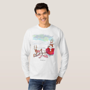 Golpe de Papá Noel hombres camiseta blanca de mang