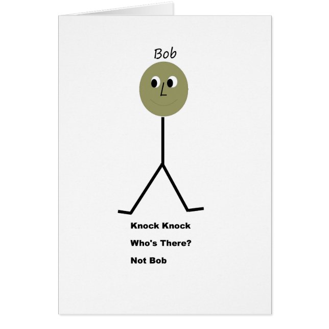 Golpe del golpe.  ¿Quién está allí?  No es Bob. (Frente)