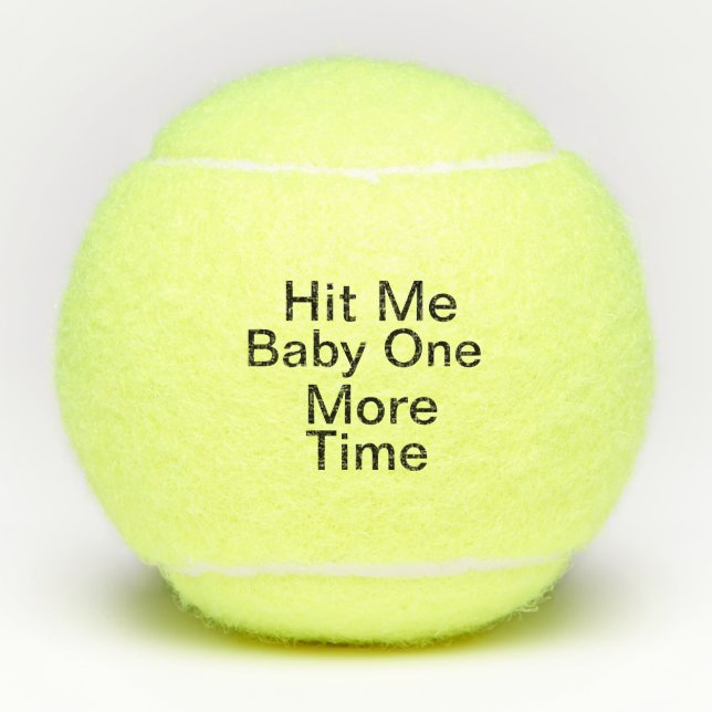 Golpe divertido yo bebé pelotas de tenis un más (Anverso)