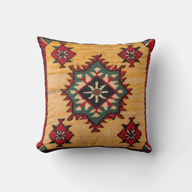 Golpe dorado: almohadas kilim amarillas hechas a m (Anverso)