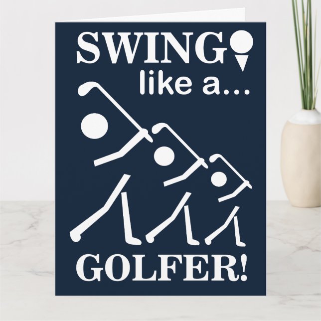 Golpea como un golfista Tarjeta de saludo de golf (Anverso)