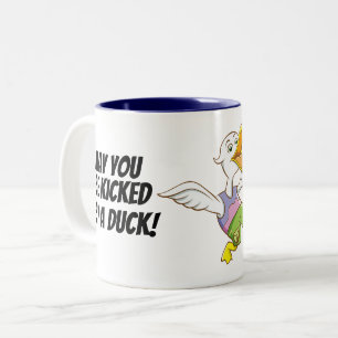 ¡Golpeado con el pie por el pato! Taza ucraniana