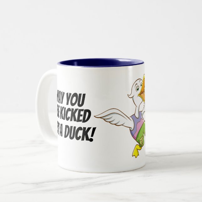 ¡Golpeado con el pie por el pato! Taza ucraniana (Anverso izquierdo)