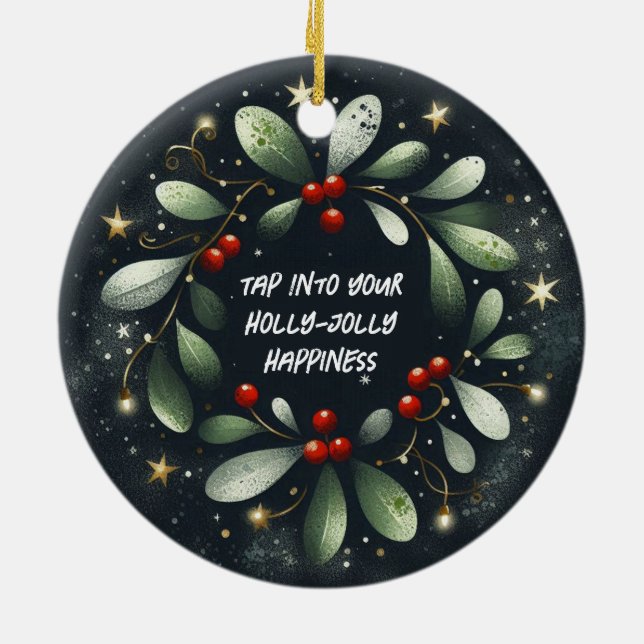 Golpear en tu ornamento navideño de Holly-Jolly (Atrás)