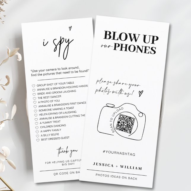 Golpear teléfonos espía tarjeta de juego boda (Subido por el creador)