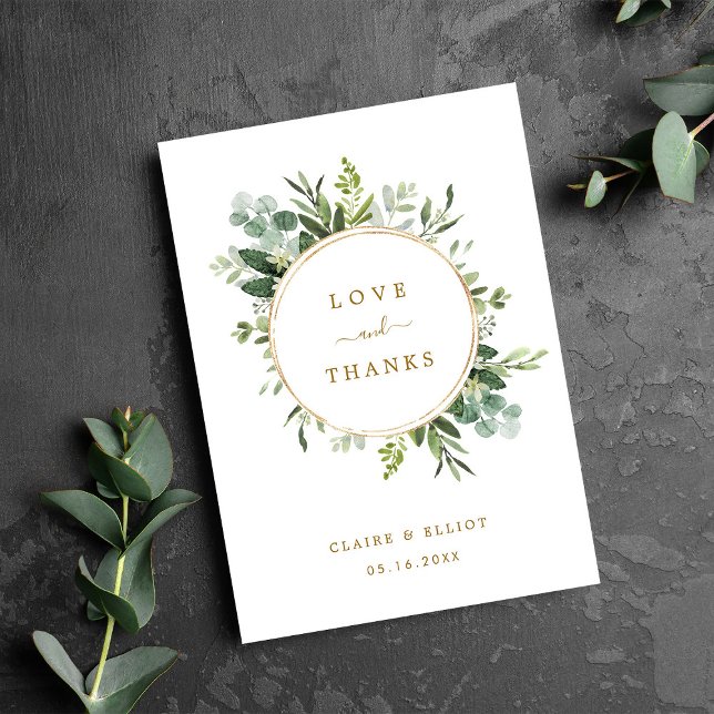 Goma Botánica de Oro Gracias Tarjeta plegada (Subido por el creador)