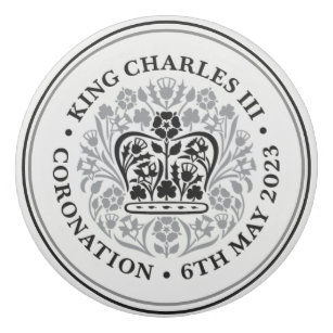 Goma De Borrar El rey Carlos III Coronación Real Emblema negro