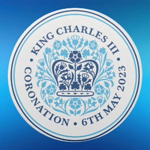 Goma De Borrar Logotipo del emblema azul de la coronación real de