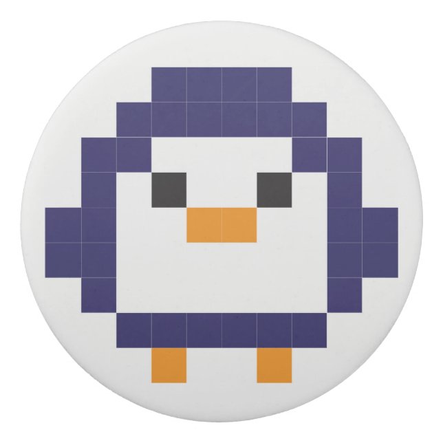 Goma De Borrar Pingüino - arte del pixel (Anverso)