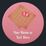 Goma De Borrar Waffles con tostado de fruta - desayuno dulce<br><div class="desc">Un bonito gráfico con temática de waffle y fresa cortada en un fondo rosa frambuesa profundo, para recuerdos de un romántico desayuno en la cama o quizás un brunch perezoso en un café europeo. Puede personalizar agregando texto personalizado a ambos lados y elegir su propio color para el fondo si...</div>