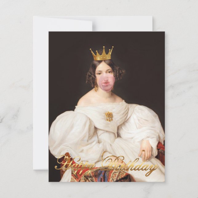 Goma de burbuja rosa Royal Burst Diva Feliz cumple (Anverso)