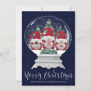 Gomes pequeños en tarjeta de Navidades de glóbulos