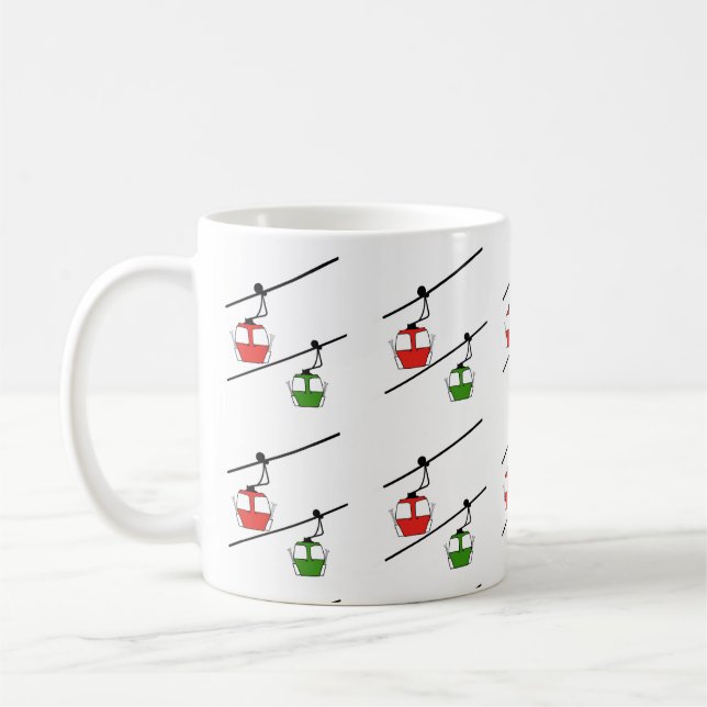 Góndola verde y roja taza de café (Izquierda)