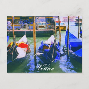 Góndolas de la postal de la postal de Venecia