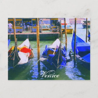 Góndolas de la postal de la postal de Venecia