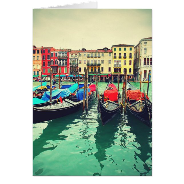 Góndolas En El Gran Canal, Venecia, Italia. Retro (Frente)