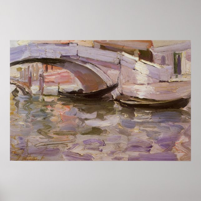 Góndolas por John Singer Sargent, Arte Impresionis (Frente)