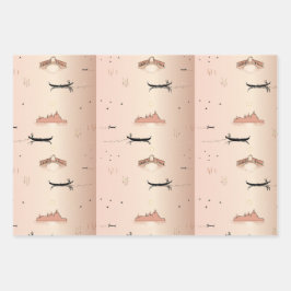 Góndolas rosadas Venecia Italia papel envolvente