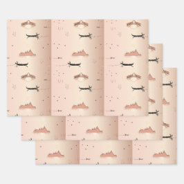 Góndolas rosadas Venecia Italia papel envolvente