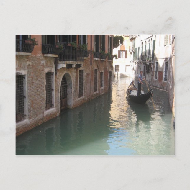 Gondolero de Venecia - postal (Anverso)