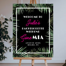 Gone MIA Miami Bachelorette Party Sign