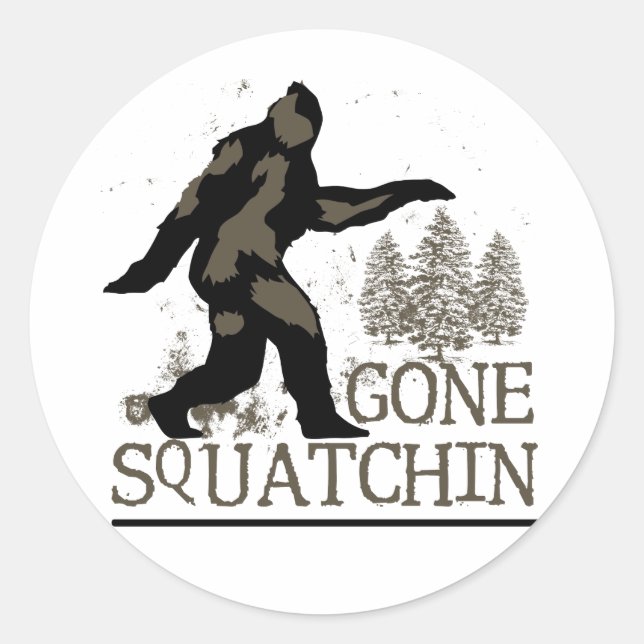 Gone Squatchin Classic Round Pegatina (Anverso)