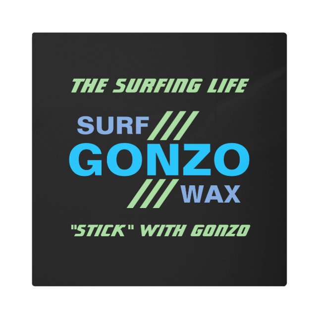 GONZO SURF WAX Rótulo de Arte Metalizado (Anverso)