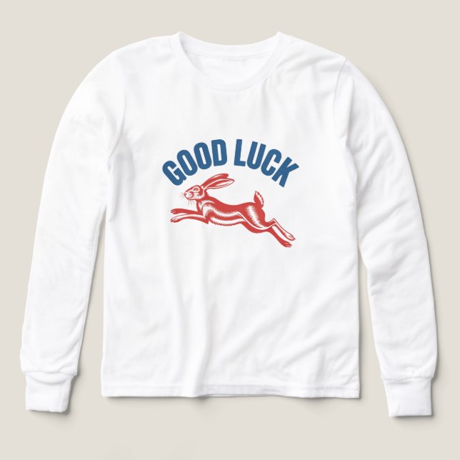 Good Luck Hare – Vintage Running Rabbit Design (Diseño frontal)