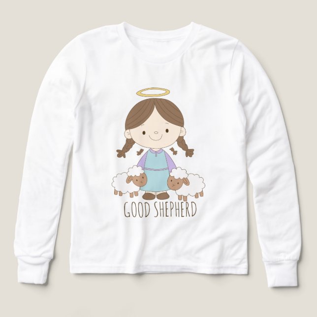 Good Shepherd Cute Christian Kids Shirt (Diseño frontal)