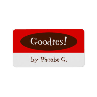 Goodies Etiquetas de cocina rojas y marrones